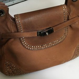 Moschino leather mauve bag with studs